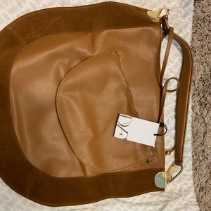 Diane Von Furstenberg leather & suede hobo